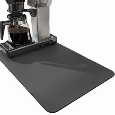 Afbeelding van SOQKEEN Absorberende droogmat voor aanrecht 40,6 x 61 cm Grijs Baraccessoires Antislip servies, koffiezetapparaat, werkblad