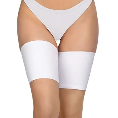 Afbeelding van Annes styling Thigh Bands dijbeenbeschermers van satijn voor dames (1 stuk), Wit.