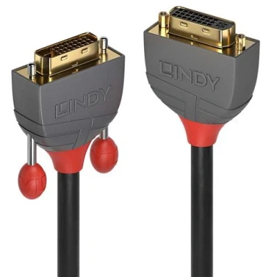 Image de Lindy Anthra Line Rallonge de câble DVI liaison double D (M) pour (F) 2 m vis moletées noir