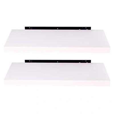 Afbeelding van EUGAD Set van 2 moderne houten wandplanken, 60 x 22,9 3,8 cm, wit, 0049QJ