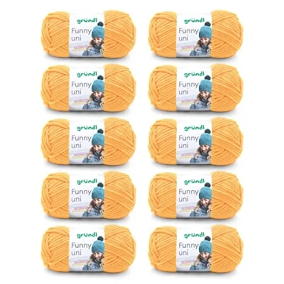 Afbeelding van Gründl Funny Uni brei en haakgaren, 100% polyester, 10 x 100 g/120 m, naalddikte 5 6, geel