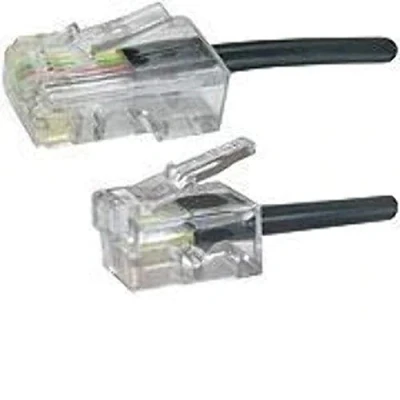 Afbeelding van MicroConnect Adapterkabel RJ 11 naar 45, 10m Zwart, Telefoon accessoires