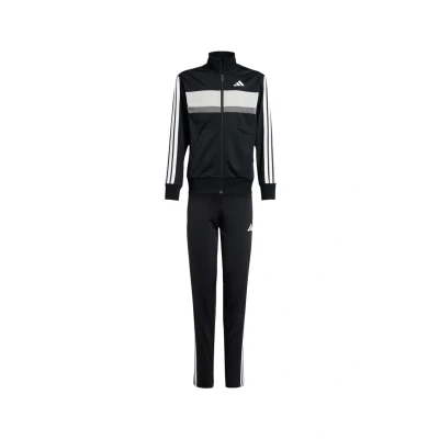 Afbeelding van adidas Sportswear Seasonal Essentials Tiberio 3 Stripes Tricot Trainingspak Kids Kinderen Zwart 128