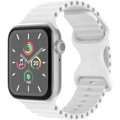 Afbeelding van imoshion Athletic siliconen bandje Geschikt voor Apple Watch 1, 2, 3, 4, 5, 6, 7, 8, 9, 10 (42 mm), SE 38/40/41 mm Wit One Size