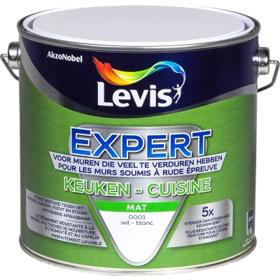 Afbeelding van Levis Expert muurverf keuken mat 2,5l wit