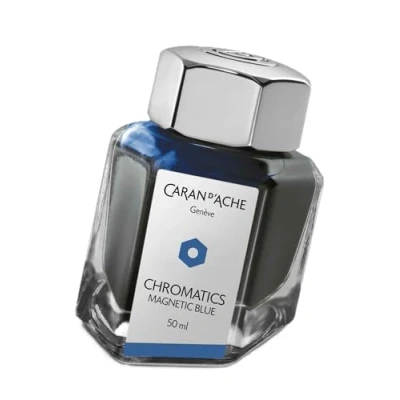Afbeelding van Caran d&#039;Ache Inktpot Magnetic Blue 50ml Gratis graveren