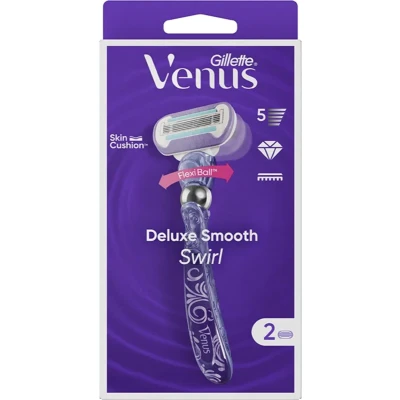 Afbeelding van Rasoirs Deluxe Smooth Swirl avec 1 manche + 2 lames GILLETTE VENUS