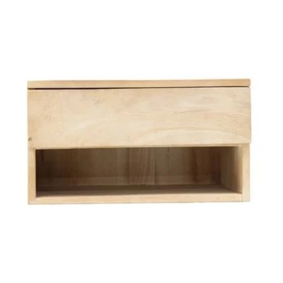 Afbeelding van Giga Meubel Nachtkastje Zwevend Tessa Naturel Mangohout 45x30x25cm