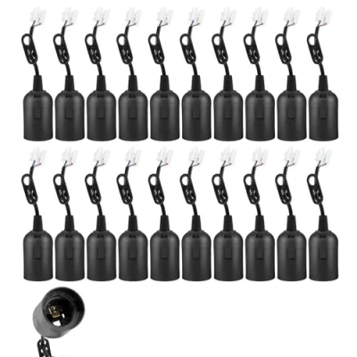 Afbeelding van HOSPAOP Set van 20 E27 fittingen met kabel, bouwplaatsfitting, reservehuls, incl. 1 VDE spanningstester, zwart