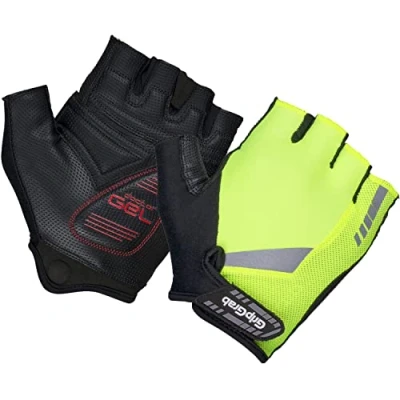 Afbeelding van GripGrab ProGel Padded Korte Vinger Zomer Fietshandschoenen Wielrenhandschoenen met Padding Geel Hi Vis Unisex Maat S