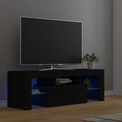 Afbeelding van Tv meubel met LED verlichting 120x35x40 cm zwart