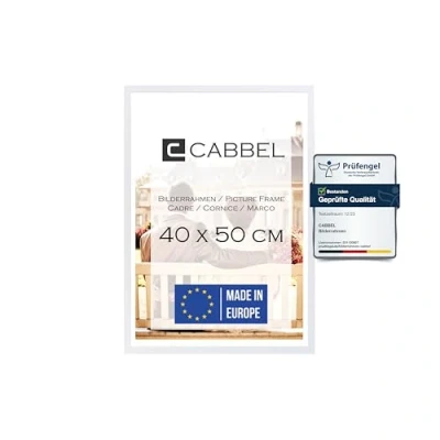 Afbeelding van CABBEL Set van 1 mdf houten fotolijst 40 x 50 cm, wit, met onbreekbaar plexiglas, modern