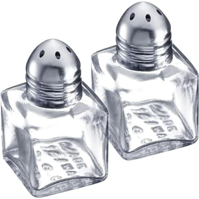 Afbeelding van Westmark 63072270 universele mini zoutvaatjes, glas, roestvrij staal, transparant, zilver, 15 ml, 2 stuks