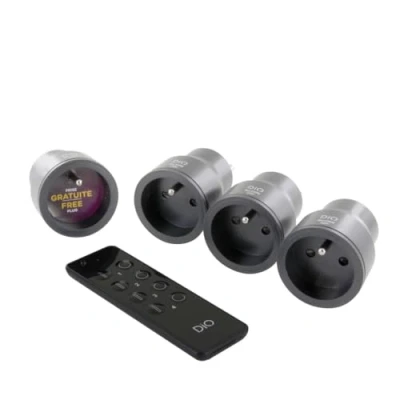 Afbeelding van Dio Kit On/off 4 Nano Stekkers + Afstandsbediening Anthracite Grijs (54893)