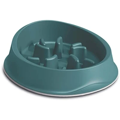 Afbeelding van Stefanplast Anti schrok voerbak slow feeder 20 cm 0.5 liter Groen