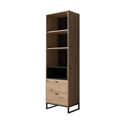 Afbeelding van Meubella Boekenkast Ozzy Eiken Zwart 60 cm
