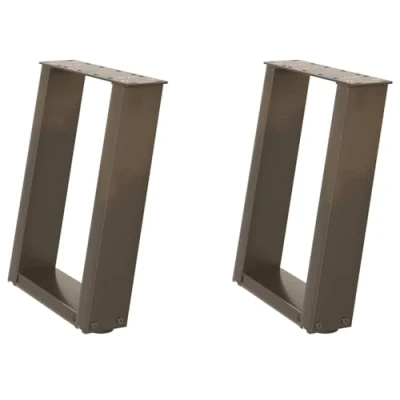 Afbeelding van vidaXL Salontafelpoten 2 st X vormig 38x(42 43) cm staal naturel