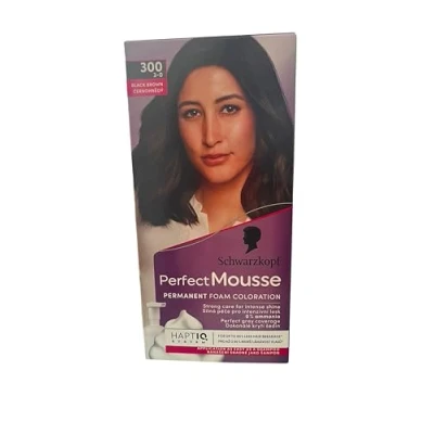 Afbeelding van Schwarzkopf Perfect Mousse permanente haarkleur bruin zwart 300