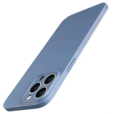Afbeelding van JETech Verbeterde dunne beschermhoes (0,85 mm dun) voor iPhone 14 Pro 6,1 inch, volledige bescherming van de cameralens, ultradun, licht, mat hard PC, draadloos opladen (alpineblauw)