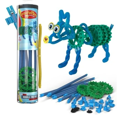 Afbeelding van Spaghetteez Noodle The Pup Flexibele Bouwstaafjes Speelgoed 5,6,7,8 Jaar Jongens en Meisjes Constructie Montessori Educatief