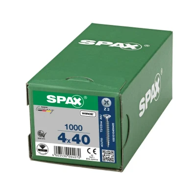 Afbeelding van Spax spaanplaatschroeven platverzonken kop verzinkt pozidriv 4.0x40mm (per 1000 stuks)