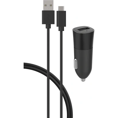Afbeelding van Bigben Connected, USB A autolader 2,4A FastCharge A/micro kabel, Zwart
