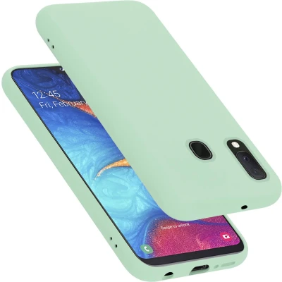 Afbeelding van Cadorabo Hoesje geschikt voor Samsung Galaxy A10e / A20e in LIQUID LICHT GROEN Beschermhoes gemaakt van flexibel TPU silicone Case Cover