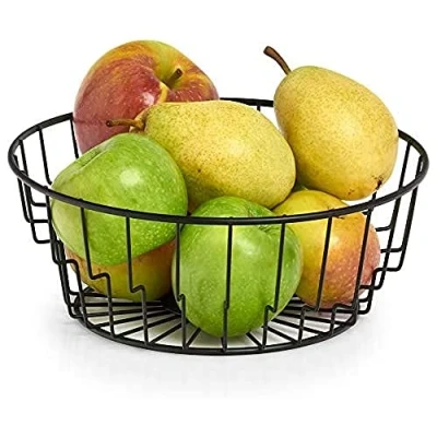 Afbeelding van Zeller Fruitschaal rond zwart metaal 24 cm fruitmand