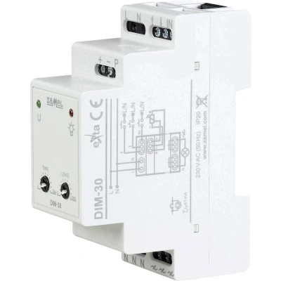 Afbeelding van Zamel EXT10000228 DIN rail dimmer Geschikt voor lampen: LED lamp, TL buis, Halogeenlamp, Gloeilamp