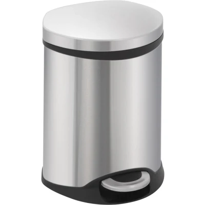 Afbeelding van EKO Shell Bin pedaalemmer 6 liter Stainless steel Plastic mat RVS Prullenbak