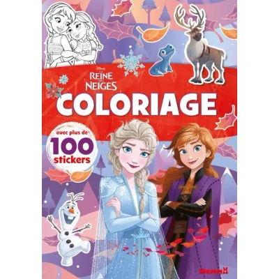 Image de Disney La Reine des Neiges Coloriage Avec plus de 100 stickers (Elsa et Anna bras croisés)