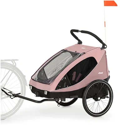 Afbeelding van Hauck 2in1 Fietskar Buggy DRYK DUO Twee Kinderen, rose