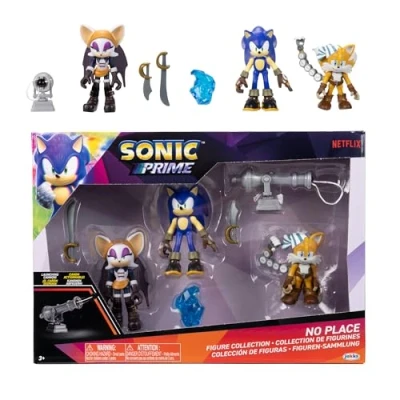 Afbeelding van Sonic Prime Set met figuren Multipack 18x25cm Netflix Batten Rouge, en Sails Tails