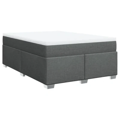 Afbeelding van vidaXL Boxspring met matras stof donkergrijs 140x200 cm