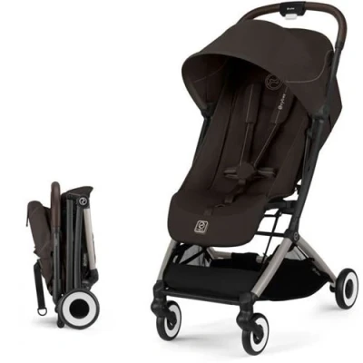 Image de Poussette ultra compacte et confortable ORFEO 4 roues Chocolate Brown
