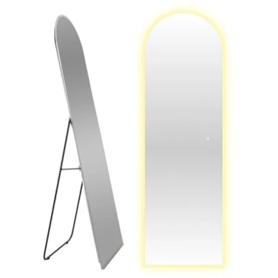 Afbeelding van Sensahome Staande Spiegel Oval Met Led Verlichting Frameloos Passpiegel Zonder Lijst Dimbaar 50x160cm