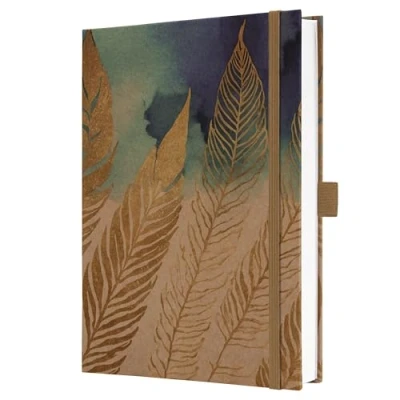 Afbeelding van Notitieboek Jolie A5 kraft Pure Feathers lijn HC 192pag 100gr