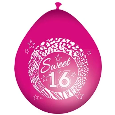 Afbeelding van Ballon Sweet 16 magenta roze 8 stuks