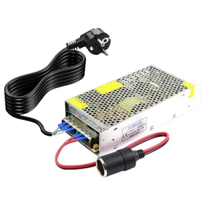 Afbeelding van voedingsadapter voor de auto, spanningsomvormer 220 V naar 12 20 A, 240 W, met sigarettenaanstekeraansluiting koeler, autostofzuiger, compressor, koelkast