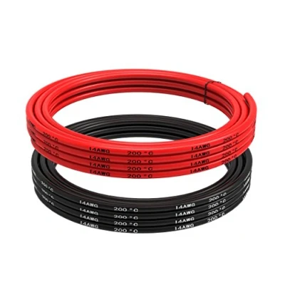 Afbeelding van Elektrische leidingen 14 AWG Gauge siliconendraad hook up kabel 6 m [3 zwart en 3 rood] zacht flexibel 400 strengen 0,08 mm vertind koperdraad hoge temperatuurbestendigheid