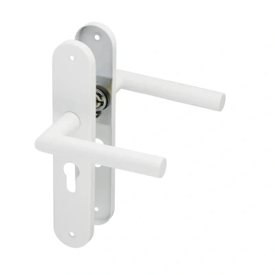 Afbeelding van Deurklink Cilindergat PC 55mm Rond Schild Wit Lucano Ostiumhome