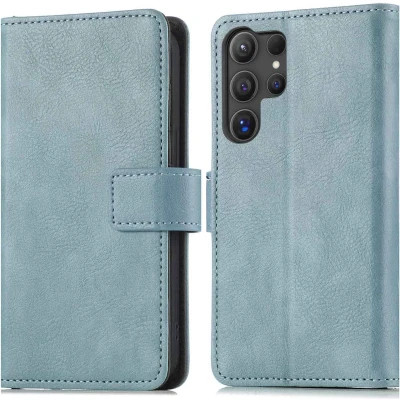 Afbeelding van imoshion Hoesje Geschikt voor Samsung Galaxy S25 Ultra Met Pasjeshouder Luxe Bookcase Lichtblauw