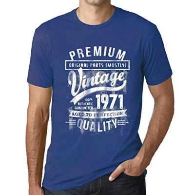 Afbeelding van Ultrabasic Heren T shirt, Vintage 1971, oud, perfectie, 50e verjaardag, 51e Koninklijk