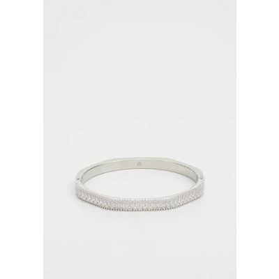 Afbeelding van Swarovski Matrix armband, baguette maat, wit, gerhodineerd metaal, Roestvrij staal, zirkonia, Kristal