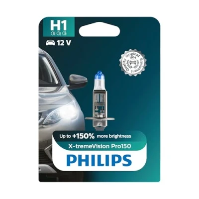 Image de Philips automotive lighting X tremeVision Pro150 H1 lampe pour éclairage avant +150%, blister de 1 Blanc