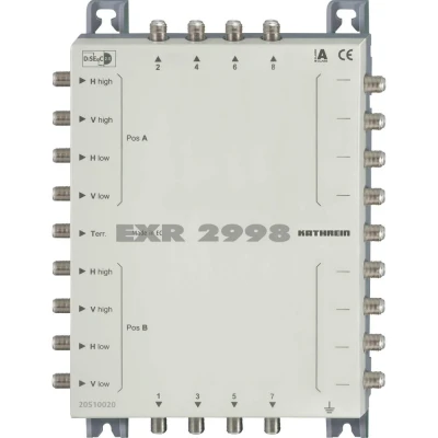 Afbeelding van Kathrein EXR 2998 satelliet multiswitch cascade Ingangen (satelliet): 9 (8 / 1 terrestrisch) Aantal gebruikers: 8