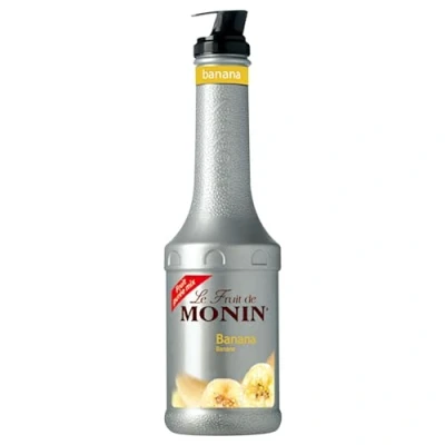 Afbeelding van MONIN bananenpuree 1 liter voor cocktails en souvenirs veganistisch, allergeenvrij 100% natuurlijke aroma&#039;s kleurstoffen hybride suikersiroop 2 in