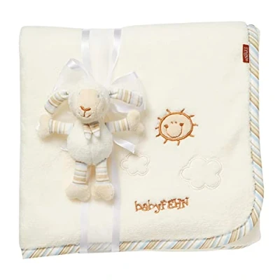Afbeelding van Fehn schaap 396089, schapen speeldeken, zachte deken voor baby&#039;s en peuters vanaf 0 maanden, om lekker tegenaan te kruipen of als speelkleed knuffeldier Afmetingen: 100 x 75 cm