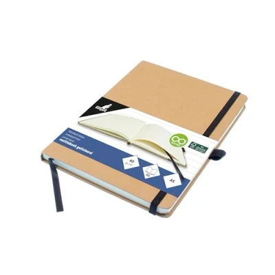 Afbeelding van Kangaro notitieboek A5 kraft met lijn elastiek, lint en penlus K 552141