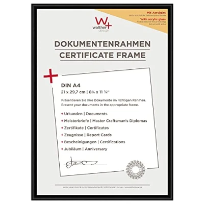 Afbeelding van Walther Design New Lifestyle KVX130B Fotolijst, zwart 21 x 29,7 cm (DIN A4) met kunstglas, kunststof lijst